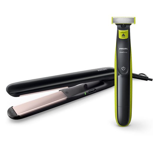 Kit OneBlade QP2521/10 + Prancha Essential Care HP8321/00 - Philips Menor preço em Kit OneBlade QP2521/10 + Prancha Essential Care HP8321/00 - Philips