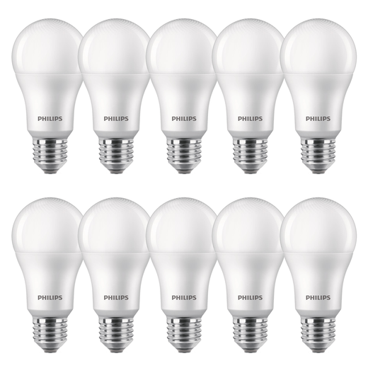Kit com 10 Lâmpadas Led Philips 4.5W bivolt luz branca fria 6500K base E27 Menor preço em Kit com 10 Lâmpadas Led Philips 4.5W bivolt luz branca fria 6500K base E27