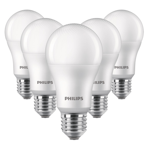 kit 5 Lâmpadas Led Philips 9W bivolt luz branca fria 6500K E27 Menor preço em kit 5 Lâmpadas Led Philips 9W bivolt luz branca fria 6500K E27