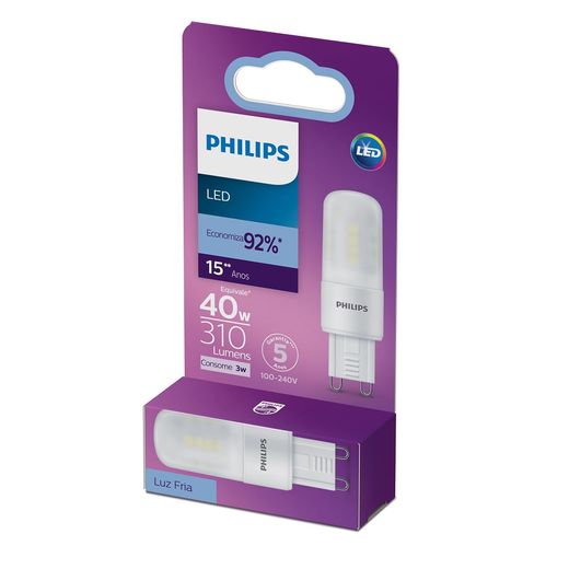 Lâmpada Led Philips Capsula 3W 300 Lúmens Bivolt Branca Fria - G9 Menor preço em Lâmpada Led Philips Capsula 3W 300 Lúmens Bivolt Branca Fria - G9